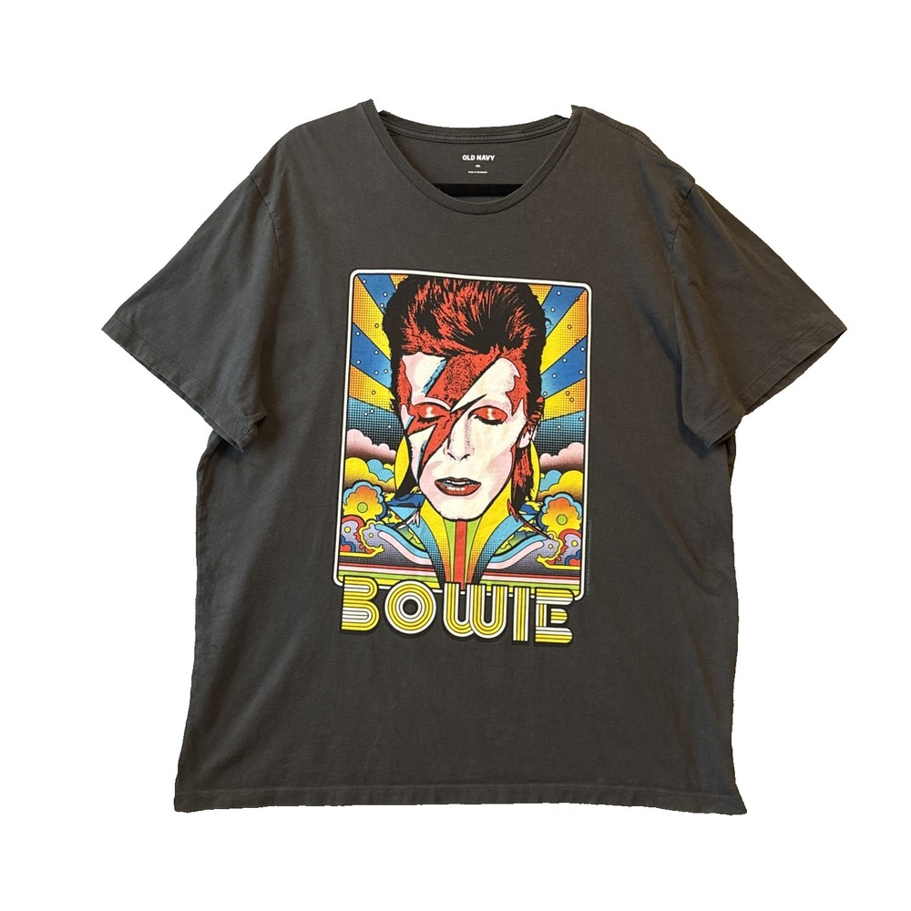 David Bowie Shirt XXL Old Navy Gray Graphic Tee Vintage Panther FA21 Retro Punk